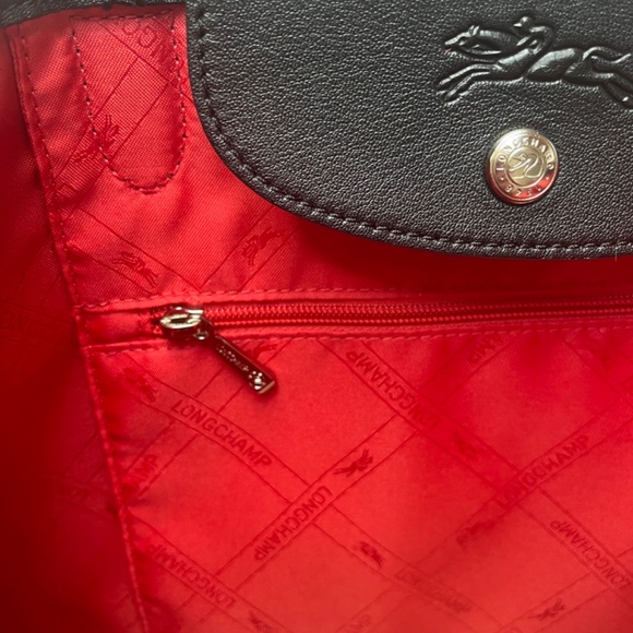 Longchamp Le Pliage Cuir LGP Graffiti Leather Tote Black Graphic Shoulder Bag - Picture 10 of 10